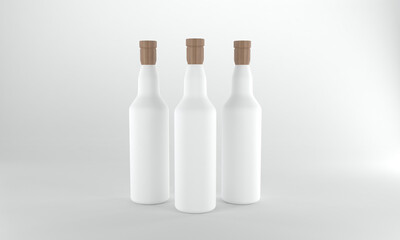 Wall Mural - 3D render of a bottles isolated on a white background