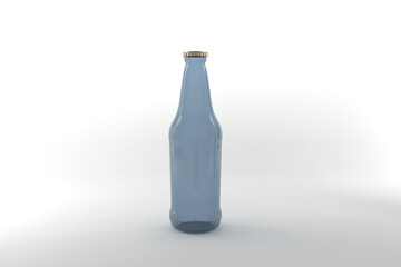 Wall Mural - 3D render of a bottle isolated on a white background