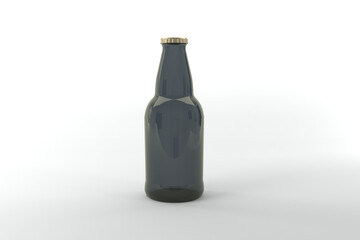 Wall Mural - 3D render of a bottle isolated on a white background