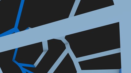 Poster - Abstract broken lines on a black background. Rendering.