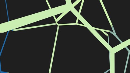 Poster - Abstract broken lines on a black background. Rendering.