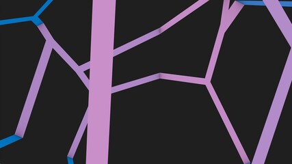 Poster - Abstract broken lines on a black background. Rendering.