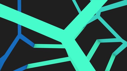 Poster - Abstract broken lines on a black background. Rendering.