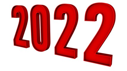 Poster - Volumetric 2022 on a white background. Rendering.