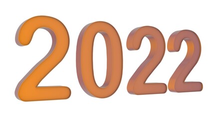 Poster - Volumetric 2022 on a white background. Rendering.
