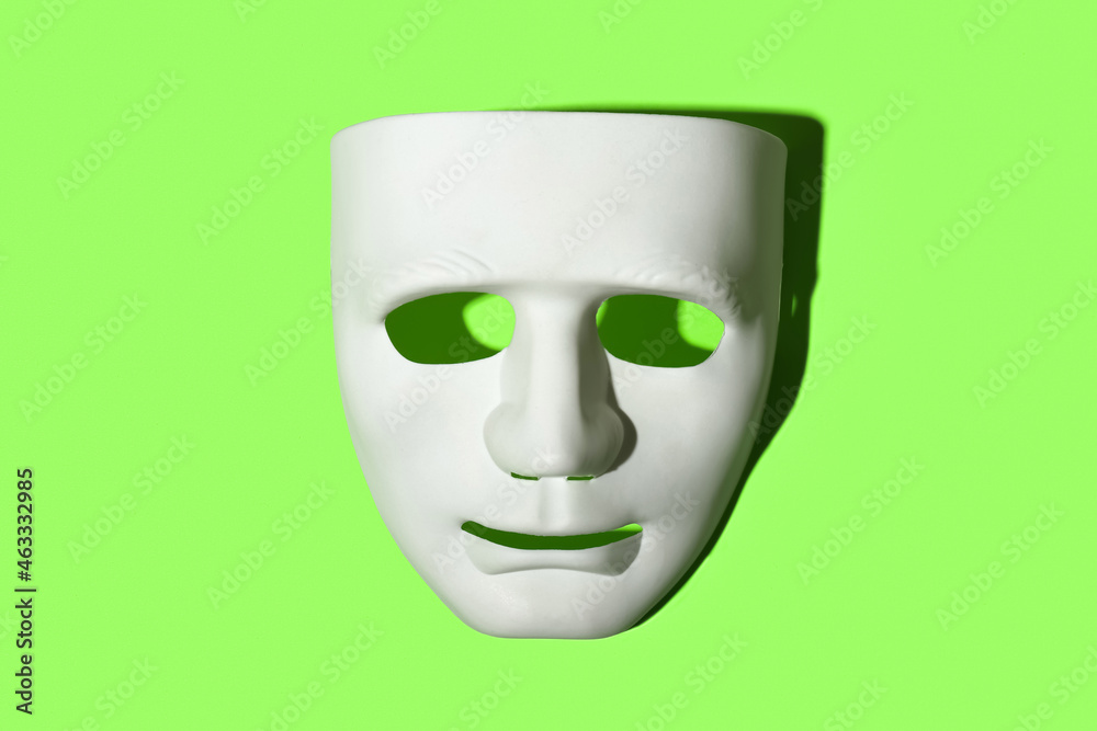 Guy Fawkes mask on color background