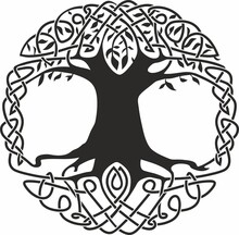 The Tree Of Life. Vector Celtic National Ornament. Amulet, Talisman, Protection. Decoration. Home, Carpets And Ceramics. Traditions Of European Peoples. Celtic Knot
