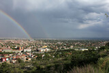 Fototapeta Tęcza - double rainbow in the sky Konya city Turkey