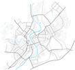 Orel city map - town streets on the plan. Map of the scheme of road. Urban environment, architectural background. Vector