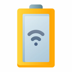 Wall Mural - battery smart charging single isolated icon with smooth style