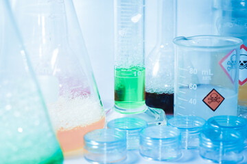 Poster - chemical glass in the laboratory