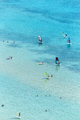 Wall Mural - Aerial drone view of the Ionian Sea coast of Zakynthos, Greece