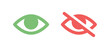 Hide, show symbol vector illustration. Eye icon set.