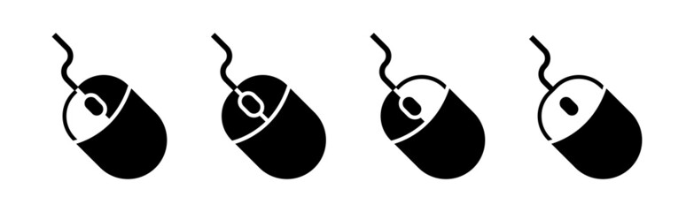 Poster - computer mouse icons set. computer mouse click buttons in flat style. stock vector elements isolated