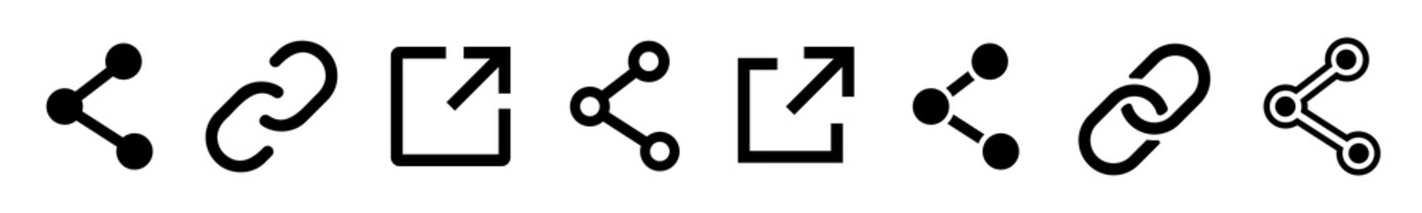 Poster - Link icon set. Share link button collection. Hyperlink chain symbol. Signs download and share for web and mobile up. Vector illustration.