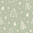 © Karolina Madej - Seamless pattern with Christmas trees. Vector