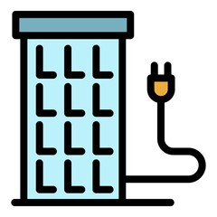 Poster - Smart panel plug icon. Outline smart panel plug vector icon color flat isolated