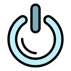 Poster - Power off button icon. Outline power off button vector icon color flat isolated