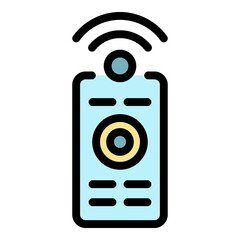 Aufkleber - Smart home remote control icon. Outline smart home remote control vector icon color flat isolated