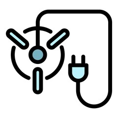 Poster - Lamp plug icon. Outline lamp plug vector icon color flat isolated