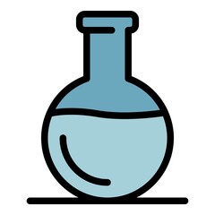 Poster - Chemical flask icon. Outline chemical flask vector icon color flat isolated