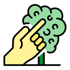 Poster - Smart control farming icon. Outline smart control farming vector icon color flat isolated