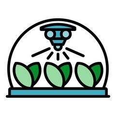Poster - Smart plant irrigation icon. Outline smart plant irrigation vector icon color flat isolated