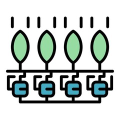 Poster - Smart grow control icon. Outline smart grow control vector icon color flat isolated