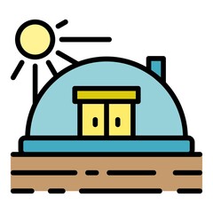 Poster - Greenhouse icon. Outline greenhouse vector icon color flat isolated