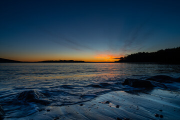 a beautiful sunrise in the fjord at Tønsberg Tønne  in beautiful norway