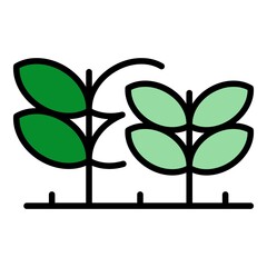 Poster - Eco plants icon. Outline eco plants vector icon color flat isolated