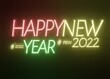 © wetzkaz - happy new year 2022 neon lights 3d-illustration