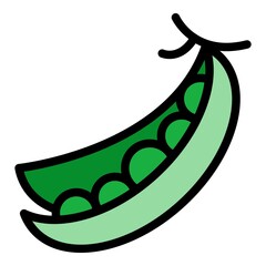 Poster - Peas icon. Outline peas vector icon color flat isolated