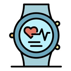 Poster - medical smartwatch icon. outline medical smartwatch vector icon color flat isolated