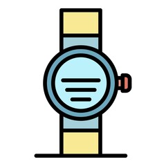 Poster - Gps smartwatch icon. Outline gps smartwatch vector icon color flat isolated
