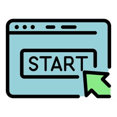 Poster - Startup webpage icon. Outline startup webpage vector icon color flat isolated