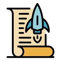 Poster - Startup documents icon. Outline startup documents vector icon color flat isolated