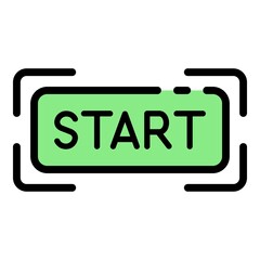 Poster - Start project button icon. Outline start project button vector icon color flat isolated