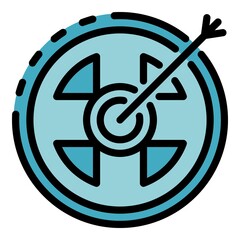 Poster - Startup target icon. Outline startup target vector icon color flat isolated