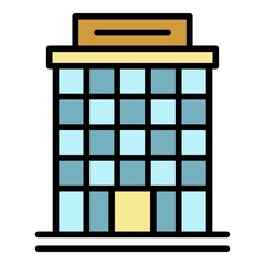 Poster - Exhibition building icon. Outline exhibition building vector icon color flat isolated