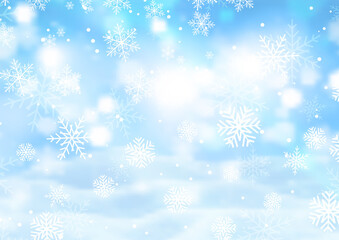 Poster - Christmas snowy landscape background