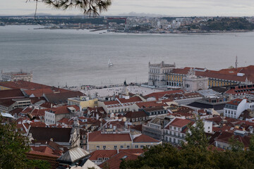 trade square in lisbon seen from the air