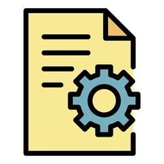 Poster - File pc editor icon. Outline file pc editor vector icon color flat isolated