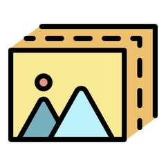 Poster - Picture editor icon. Outline picture editor vector icon color flat isolated