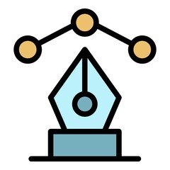 Poster - Editor instrument icon. Outline editor instrument vector icon color flat isolated