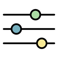 Poster - Options points icon. Outline options points vector icon color flat isolated
