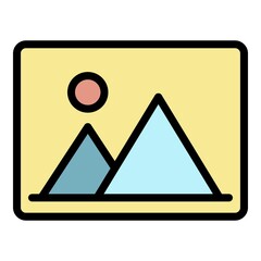 Poster - Editor picture icon. Outline editor picture vector icon color flat isolated