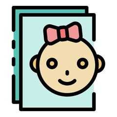 Poster - Baby paper icon. Outline baby paper vector icon color flat isolated
