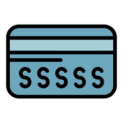 Poster - Credit card icon. Outline credit card vector icon color flat isolated
