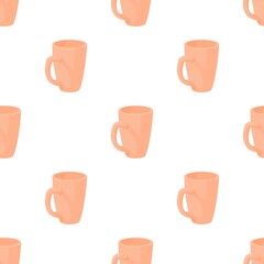 Wall Mural - Red tea cup pattern seamless background texture repeat wallpaper geometric vector